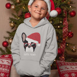 Santa Paws Christmas French Bulldog<br><div class="desc">Santa Paws is comin' to town! This black and white french bulldog is ready for the Christmas holidays wearing a red Santa hat and of course,  not forgetting the stylish sunglasses too.</div>