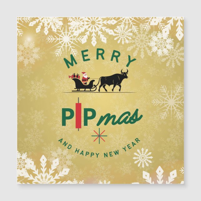 Santa Riding a Bull Sleigh – Forex Pipmas Gift  (Frente)