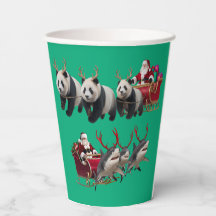 Santa Sleigh Christmas Party Cups