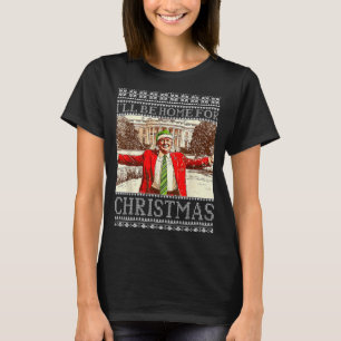 Santa Trump Estarei em Casa no Natal Camiseta Feia