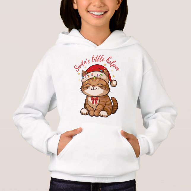 Santa's Little Helper Cat Christmas Sweatshirt (Frente)