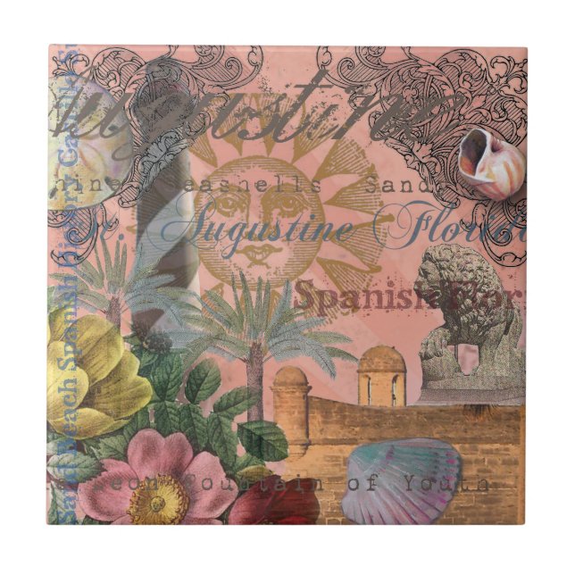 santo augustine florida viagem antiquada arte (Frente)