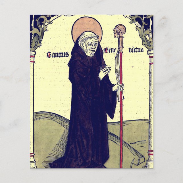 Santo Bento de Núrsia Padroeiro da Europa Católico (Frente)
