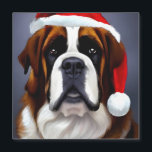 Santo Bernard Christmas<br><div class="desc">Ótima ilustração de um cão Bernard Santo vestindo um chapéu de Papai Noel.</div>