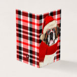 Santo Bernard Dog com Natal Xadrez Vermelho<br><div class="desc">Um pacote único e divertido de 25 cartões de feriado - todos idênticos - com uma Rua. Bernard numa xadrez vermelha de feriado. O tamanho de 4" x 3, 5" (2" x 3, 5") faz dele um cartão de boas-vindas que se destacará entre todos os outros na época de Natal....</div>