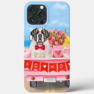 Santo Bernard Dog Dia de os namorados Truck Hearts