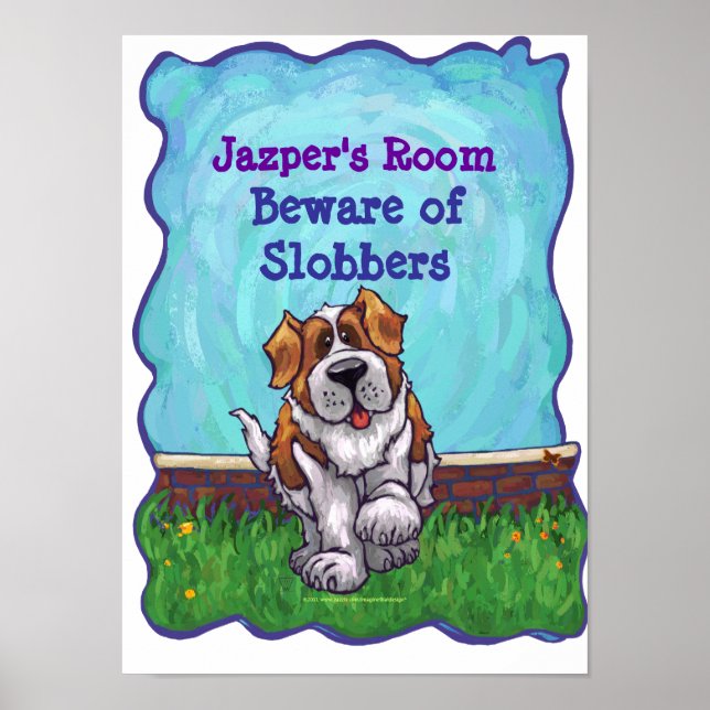 Santo Bernard Dog Meu Quarto Poster (Frente)