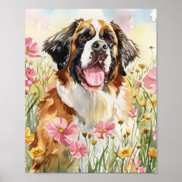 Santo Bernard Wall Art Gift for Dog Lovers Poster
