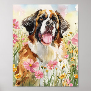 Santo Bernard Wall Art Gift for Dog Lovers Poster