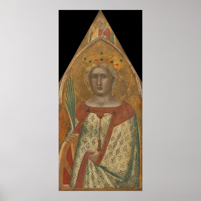 Santo Catherine, Pietro Lorenzetti Fine Art Poster (Frente)