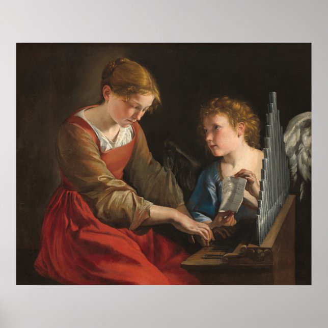 Santo Cecilia - Orazio Gentileschi Fine Art Poster (Frente)