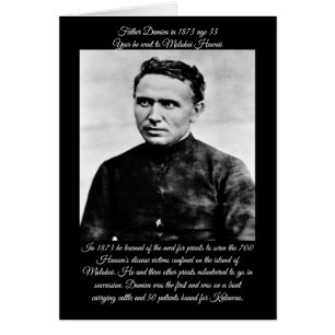Santo Damien do cartão de saudação Molokai