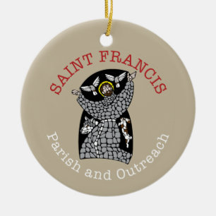 Santo Francis Round Enfeites de natal