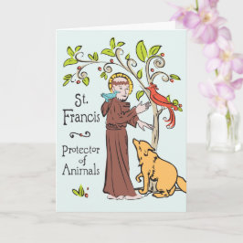 Santo Francisco, Protetor de Animais Cartão para C
