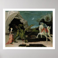 Santo George & Dragon Vintage Art Impressão Poster
