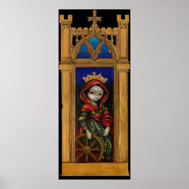 Santo ícone Catherine ícone gótica Art Impressão (Frente)