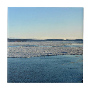Santo Lawrence River em inverno, Quebec, Canadá