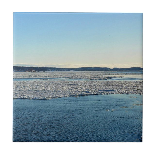 Santo Lawrence River em inverno, Quebec, Canadá (Frente)