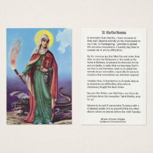 Santo Martha CARTÃO SANTAMENTE de NOVE SEMANAS