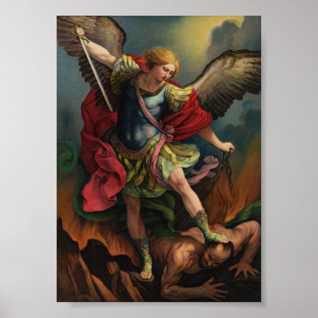 Santo Michael o Archangel Small Poster (Frente)