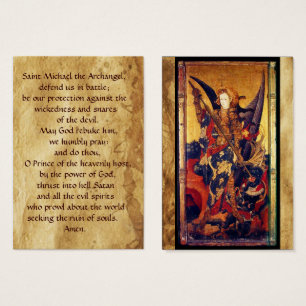 Santo Michael Vanquishing Devil Prayer Card