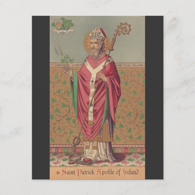 Santo Patrício da Irlanda Arte Celta Sagrada (Frente)