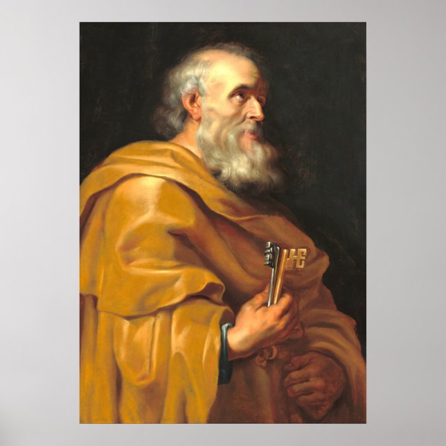 Santo Peter - Escola de Rubens Fine Art Poster (Frente)