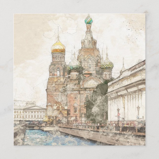 Santo Petersburgo, Rússia - Cartão de Aviso de Cas (Frente)