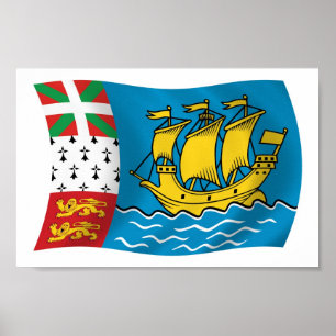 Santo Pierre E Miquelon Flag Poster Impressão