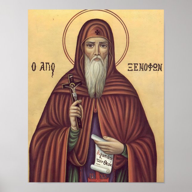 Santo Xenofonte de Constantinopla Ícone Impressão (Frente)