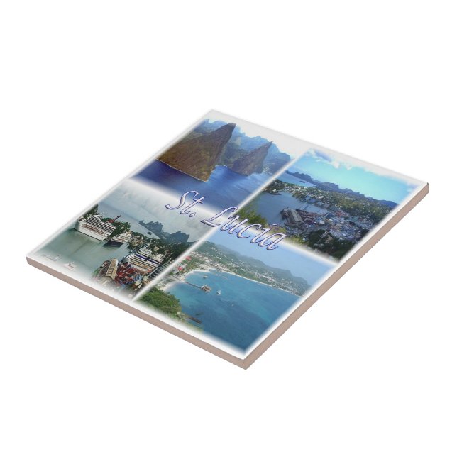 santo zLC003 LUCIA, Mosaico, América, (Lateral)