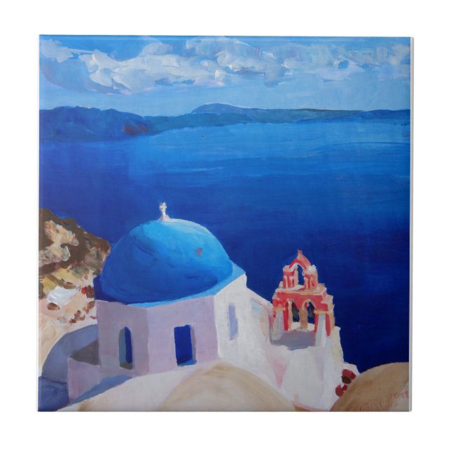 Santorini azul, piscina - vista de Oia (Frente)