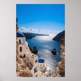 Santorini Blue Horizon Poster