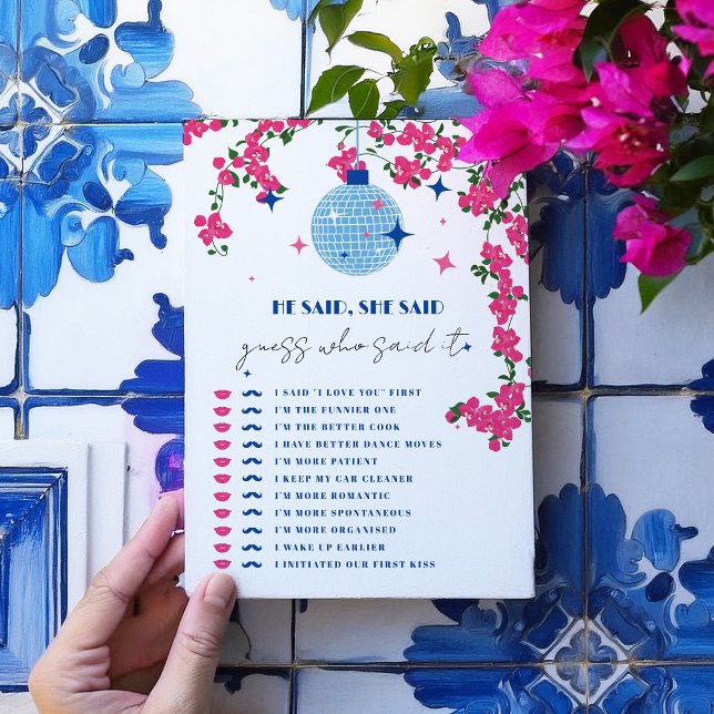 Santorini Bridal Rosa Ele disse, ela disse Cartão  (Criador carregado)