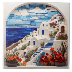 Santorini Faux Alivio Mosaic Arch, Vila Grega
