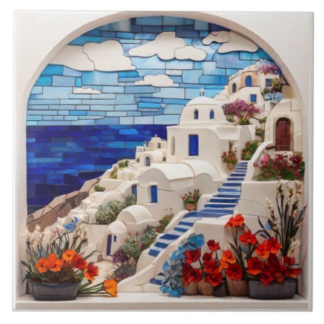 Santorini Faux Alivio Mosaic Arch, Vila Grega (Frente)