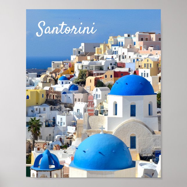 Santorini, Grécia - Poster de viagens (Frente)