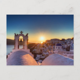 Santorini - Oia Cíclica no cartão postal do pôr do