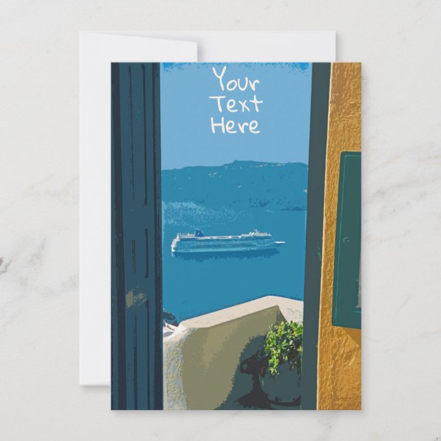 Santorini personalizável, cartão de cruzeiro de Gr (Frente)
