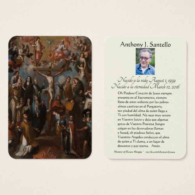 Santos Funerais Espanhóis de Crucificação Oração M (Frente & Verso)