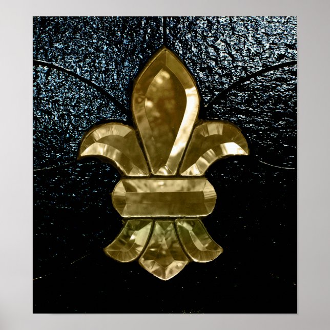 Santos Nova Orleans Logotipo Fleur De Lis Poster (Frente)