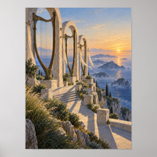 Santuário da Harpa do Vento na Falésia Poster 12x1
