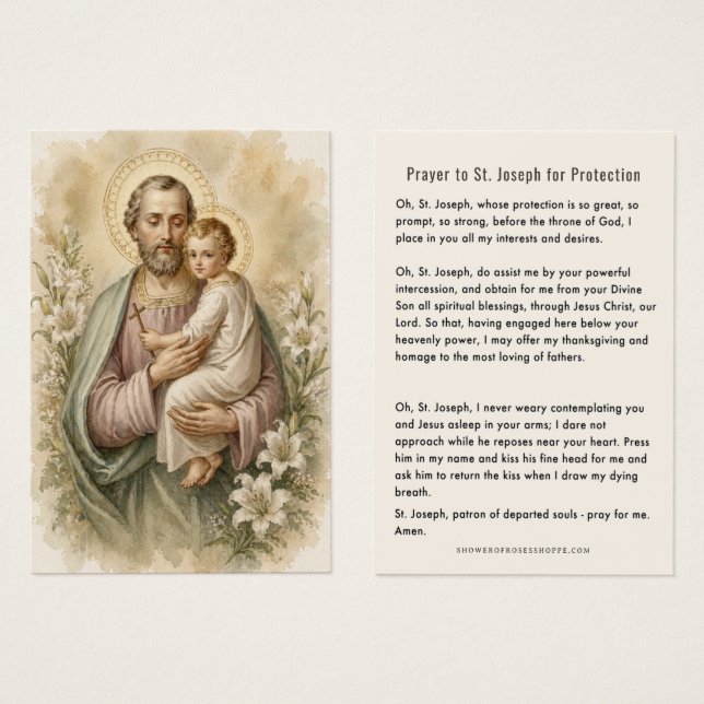 São José com a Oração de Proteção do Menino Jesus  (Frente & Verso)