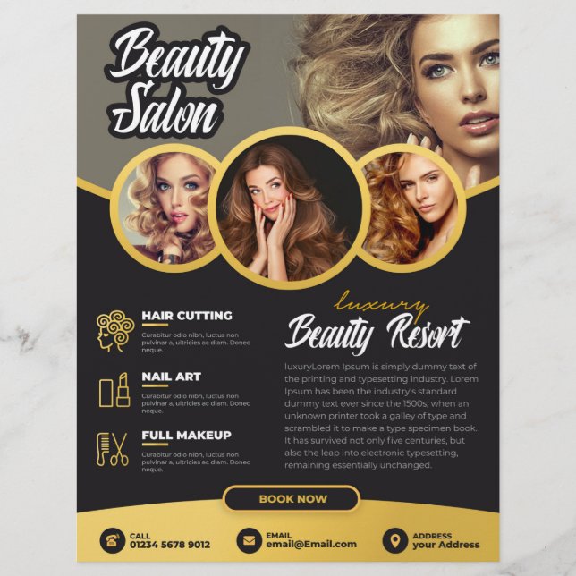 SAON FLYER DESIGN | BEST SALON FLYER (Frente)
