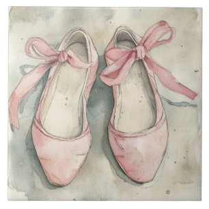 Sapatilhas de Ballet com Laço Rosa Pastel Vintage