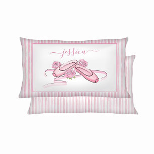 Sapatilhas de Ballet Rosa e Branco com Listras de