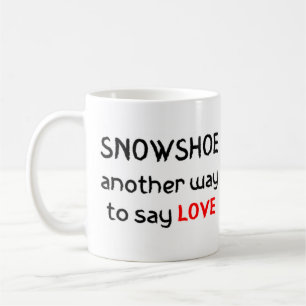 sapato de neve adoro caneca de café