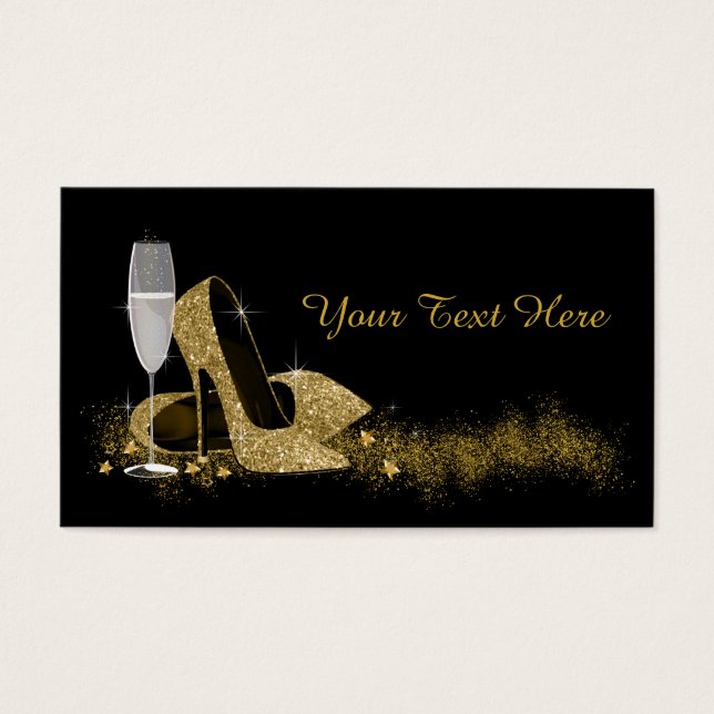 Sapato Preto e Dourado de Salto Alto (Frente)