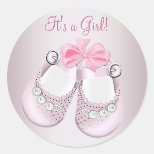 Sapatos de Bebê Rosa Adesivos para Chá de Bebê Ros