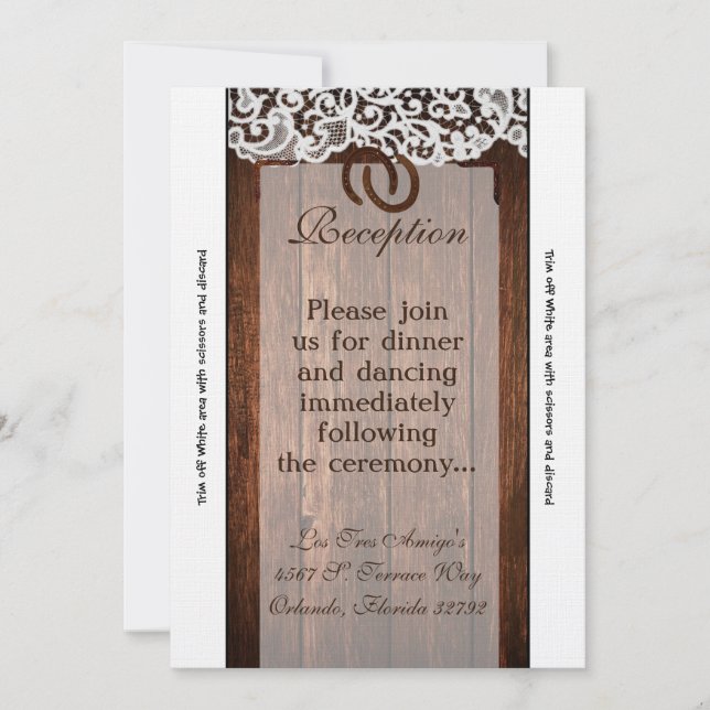 Sapatos de cavalos com cartão de recepção 3,5x7 em (Frente)